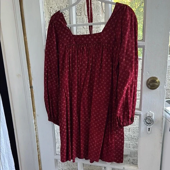 Red Long Sleeve Dress - Picture 4 of 5